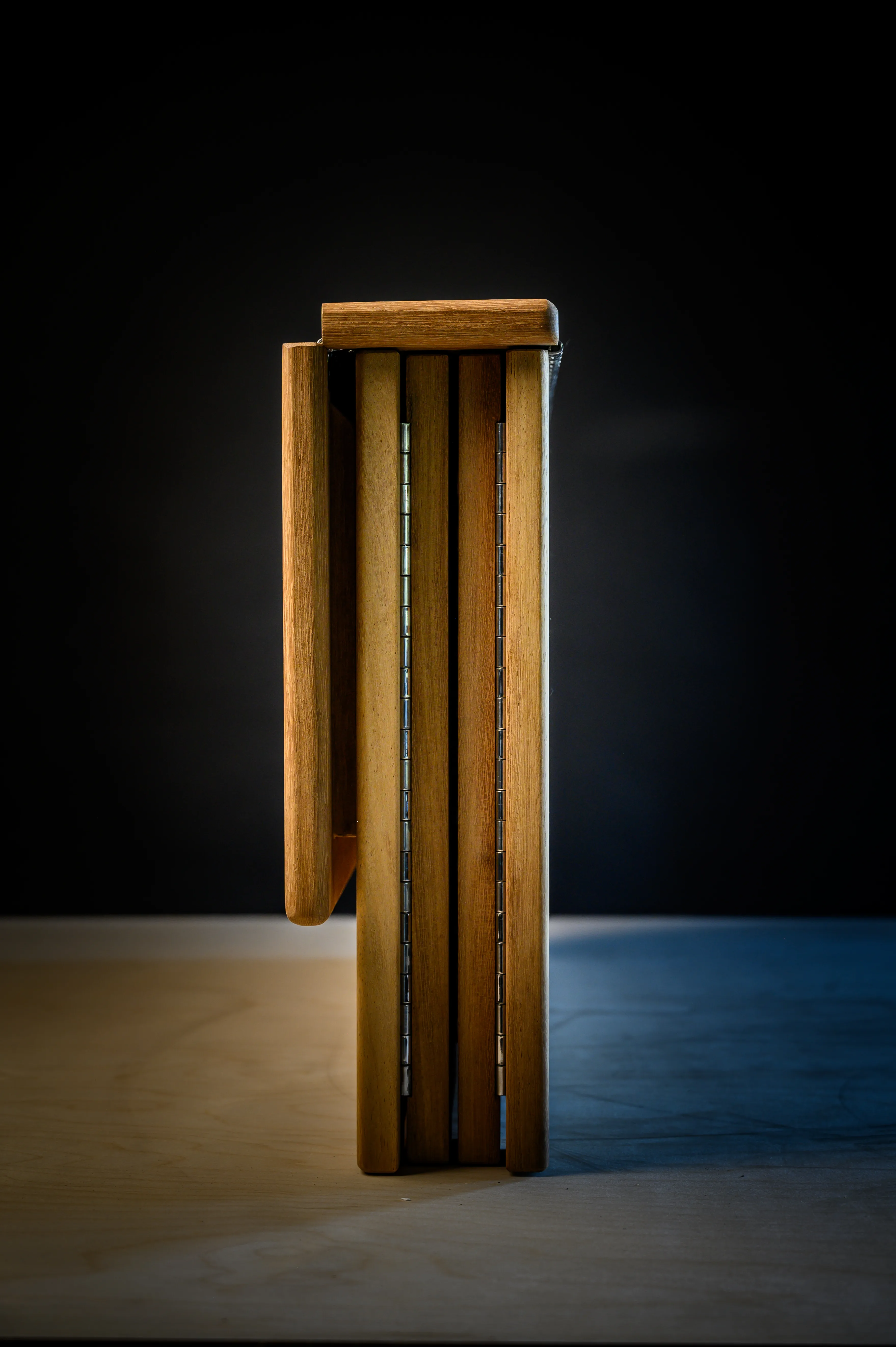 Folding shoe box fully stowed slim profile